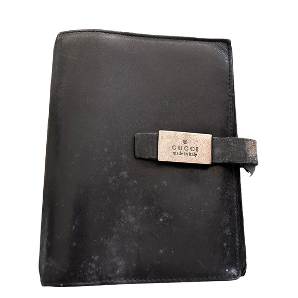 Gucci Handbags - Gucci Black Leather Agenda/Organizer